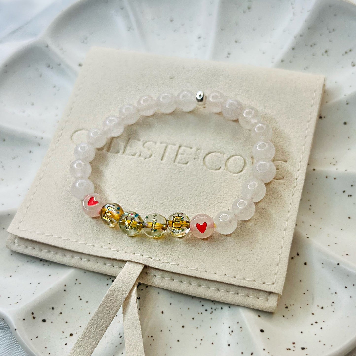 Children's Personalised Rose Quartz Bracelet