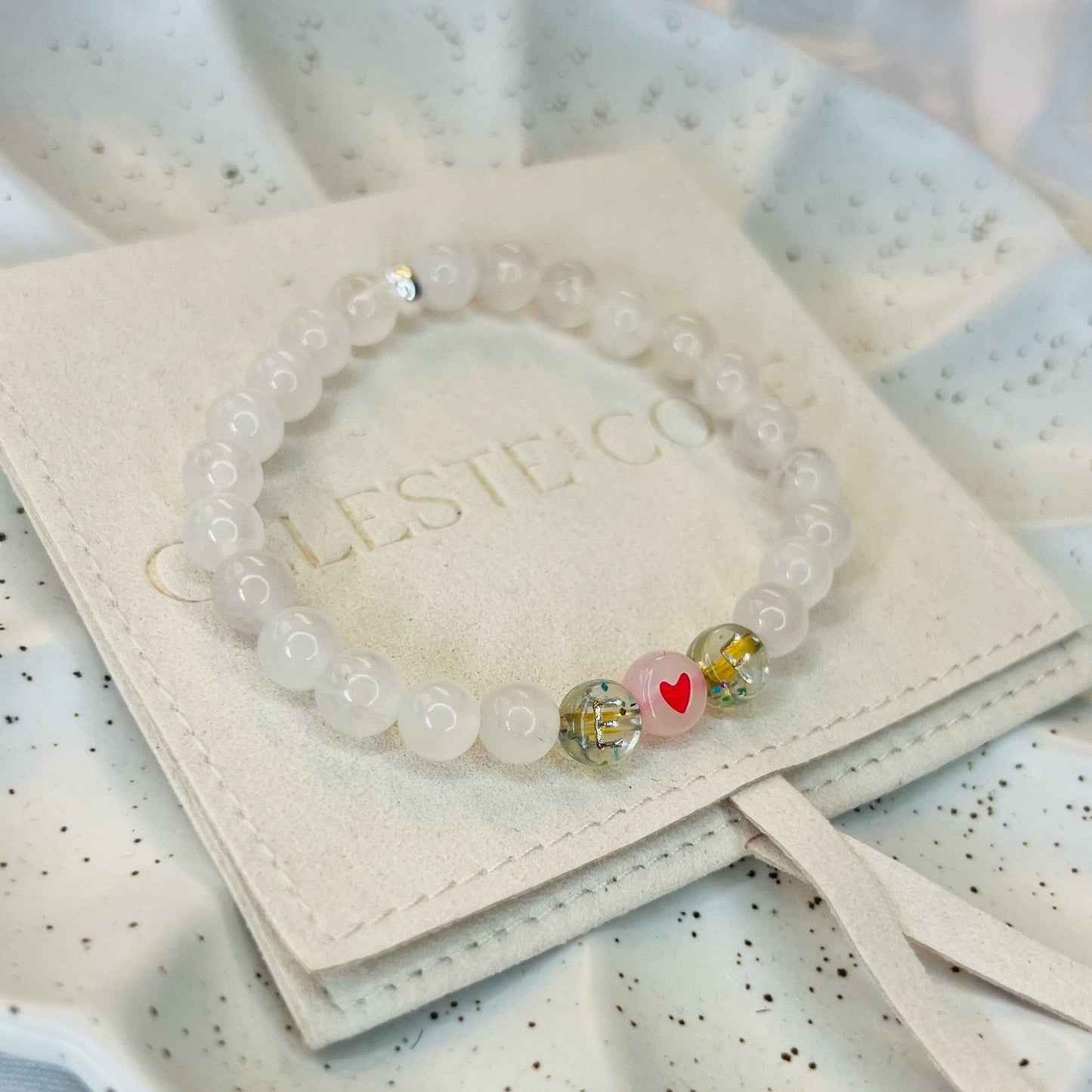 Personalised Initial Rose Quartz Bracelet