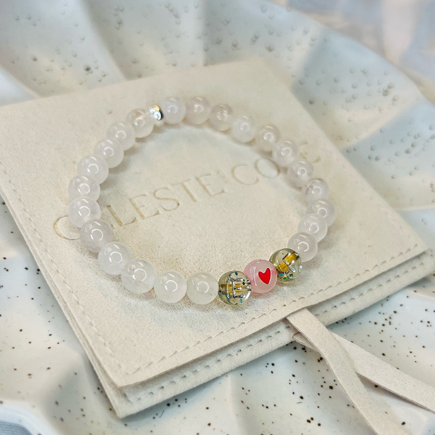 Personalised Initial Rose Quartz Bracelet