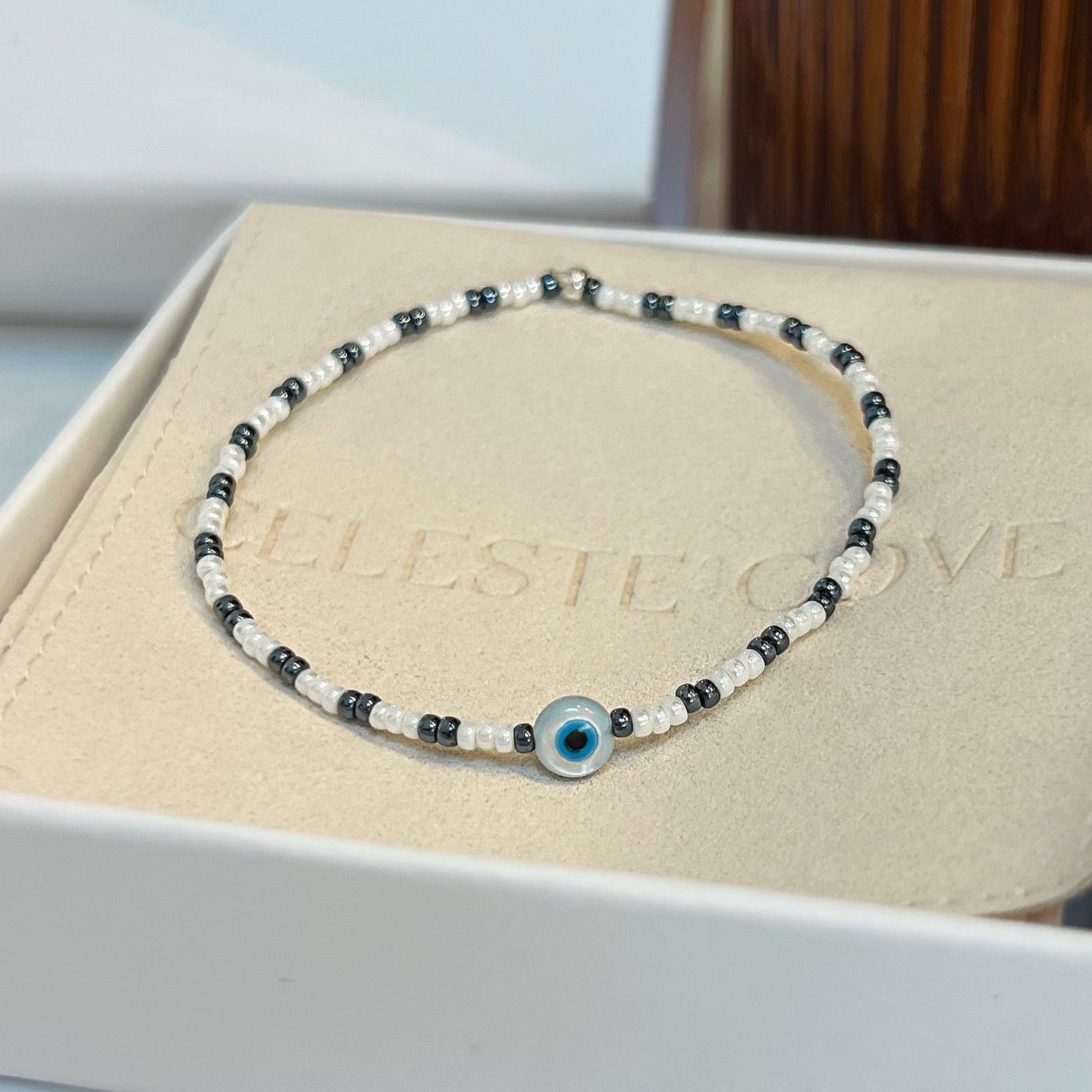 Pearl Evil Eye Bracelet