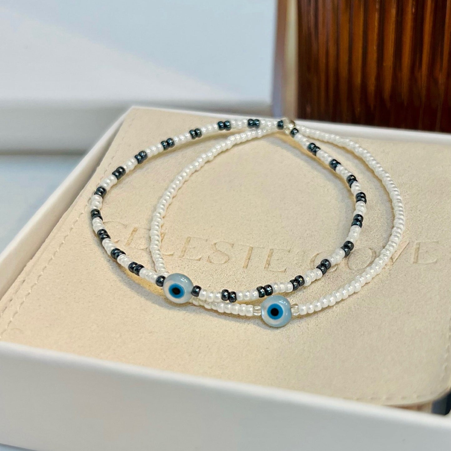 Pearl Evil Eye Bracelet